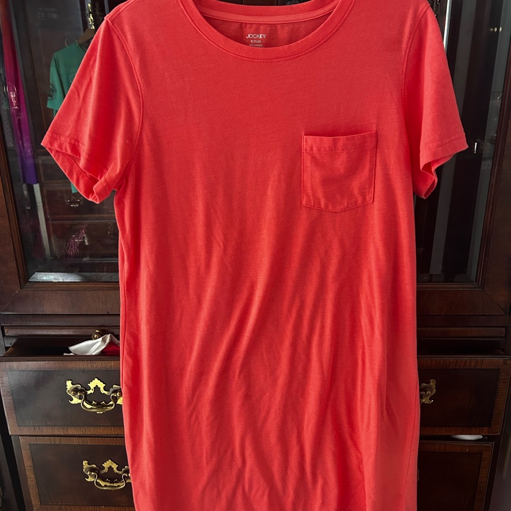 Jockey Vibrant orange tee shirt dress.